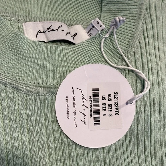 Petal & Pup NEW Milleri Knit Bodycon Open Back Dress in Sage Green Size 4 - Picture 10 of 11